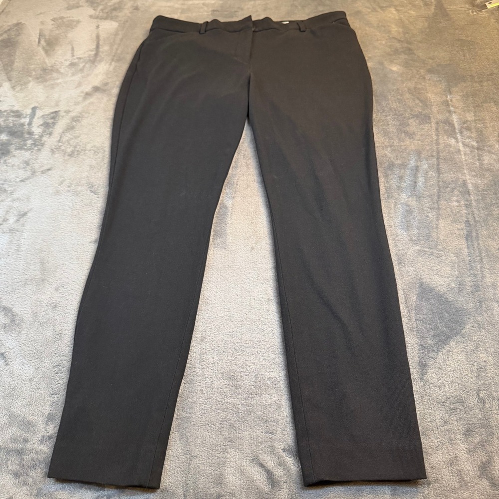 Express Black Dress Pants Career Work Stretch Skinny Mid Rise Womens 12R 32x27"